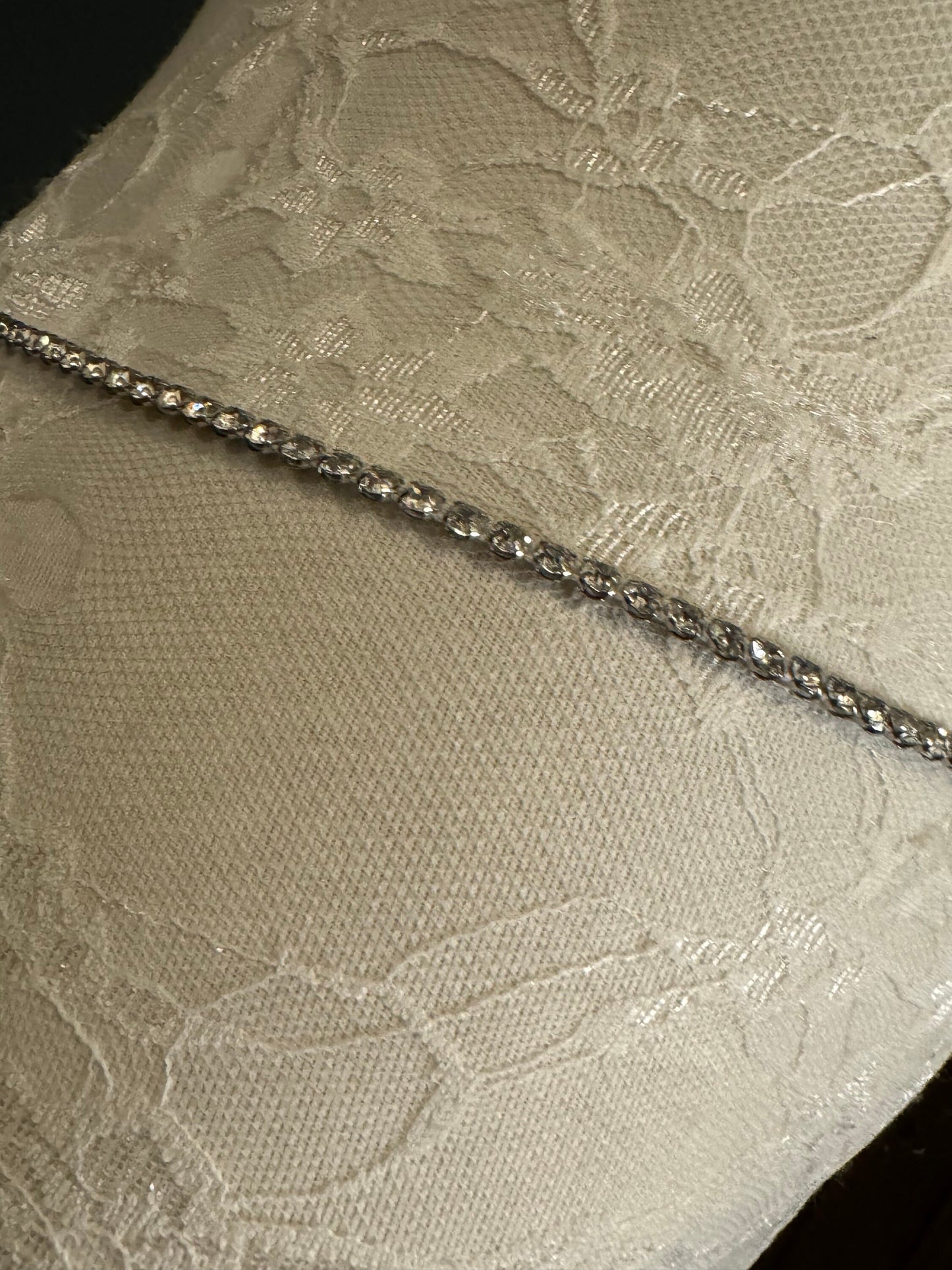 Silver Rhinestone Belt, Size 18”-60” Waist