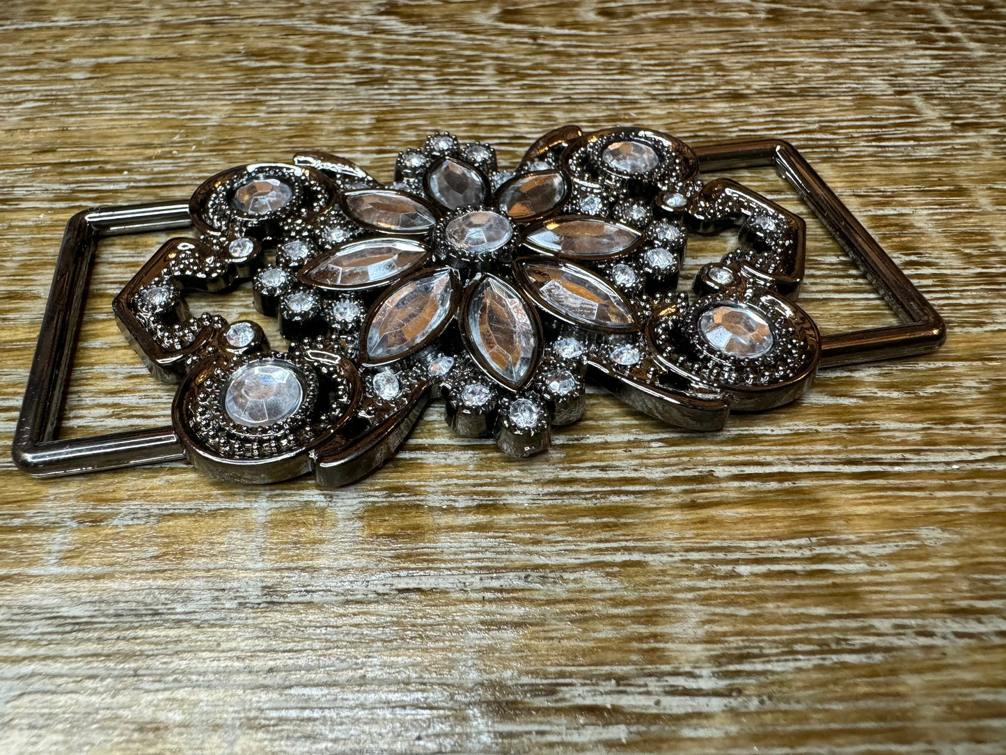 Gunmetal Jewel Buckle 10.5cm x 4.5cm