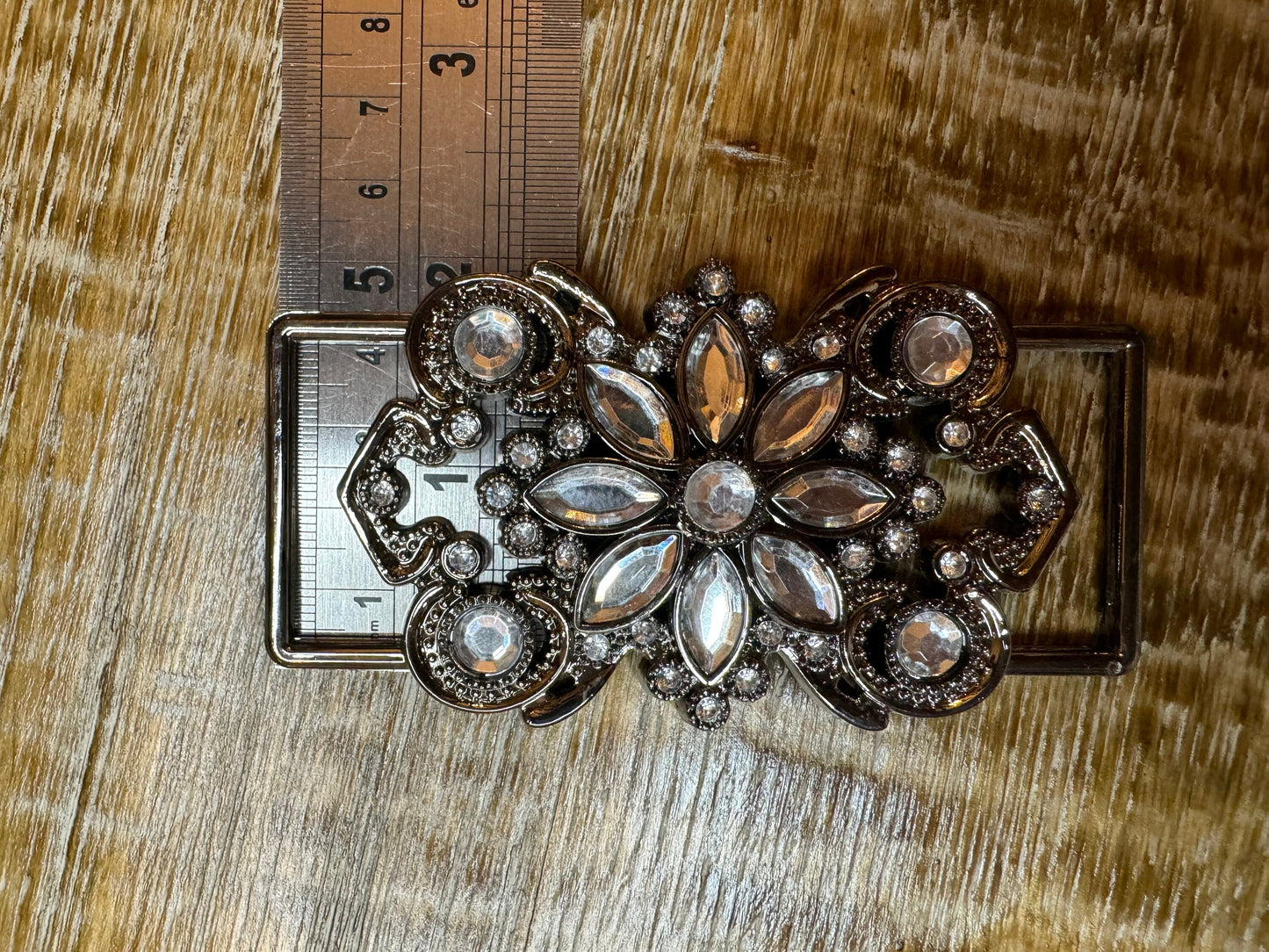 Gunmetal Jewel Buckle 10.5cm x 4.5cm