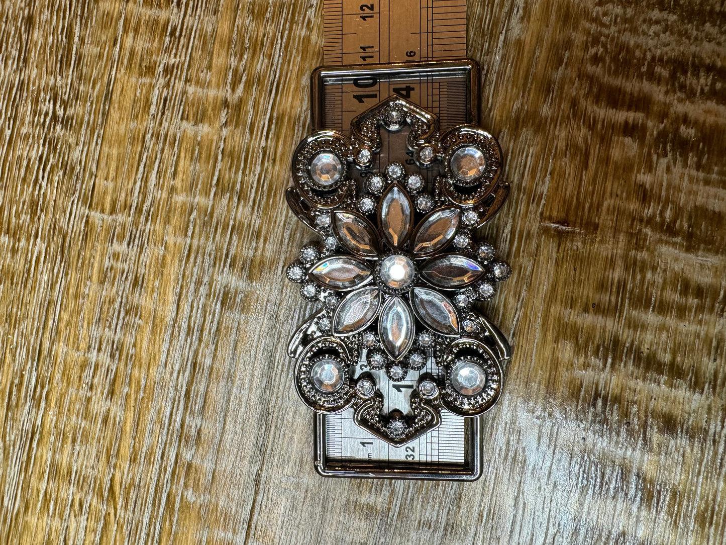 Gunmetal Jewel Buckle 10.5cm x 4.5cm