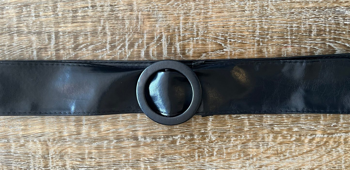 Black Leather Look Belt