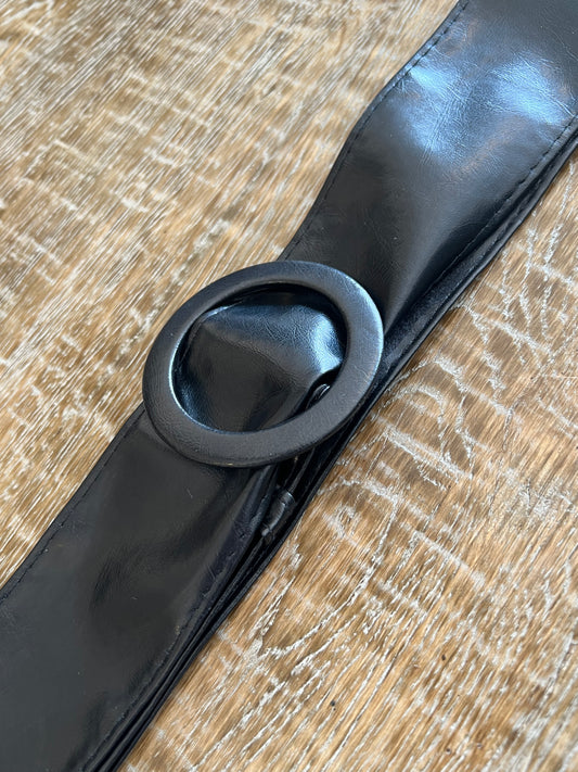 Black Leather Look Belt