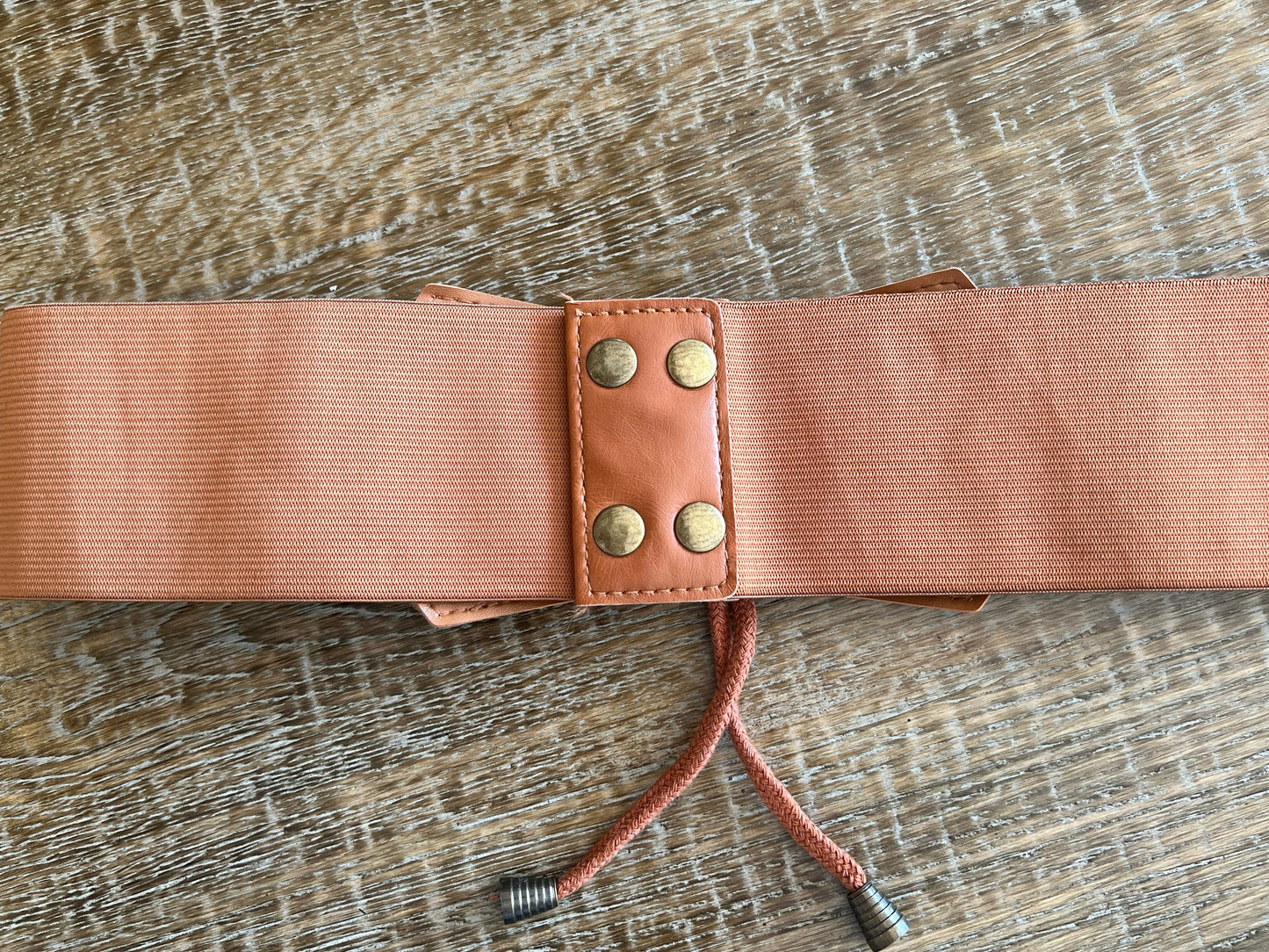 Tan Leather Look Cord Belt