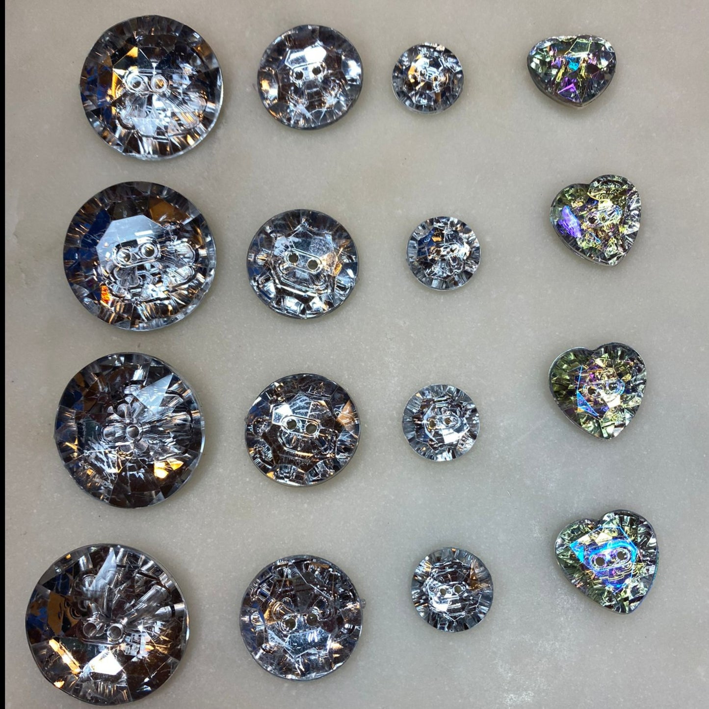 Crystal Look Buttons 4 sizes