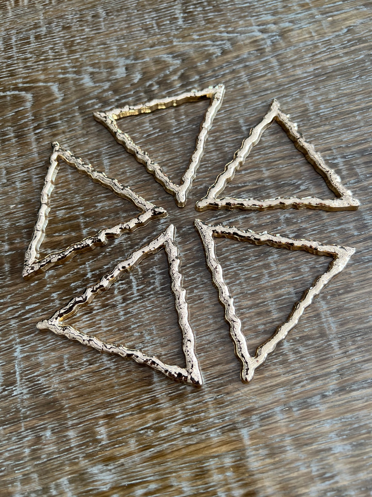 Hammered Gold Metal Triangle
