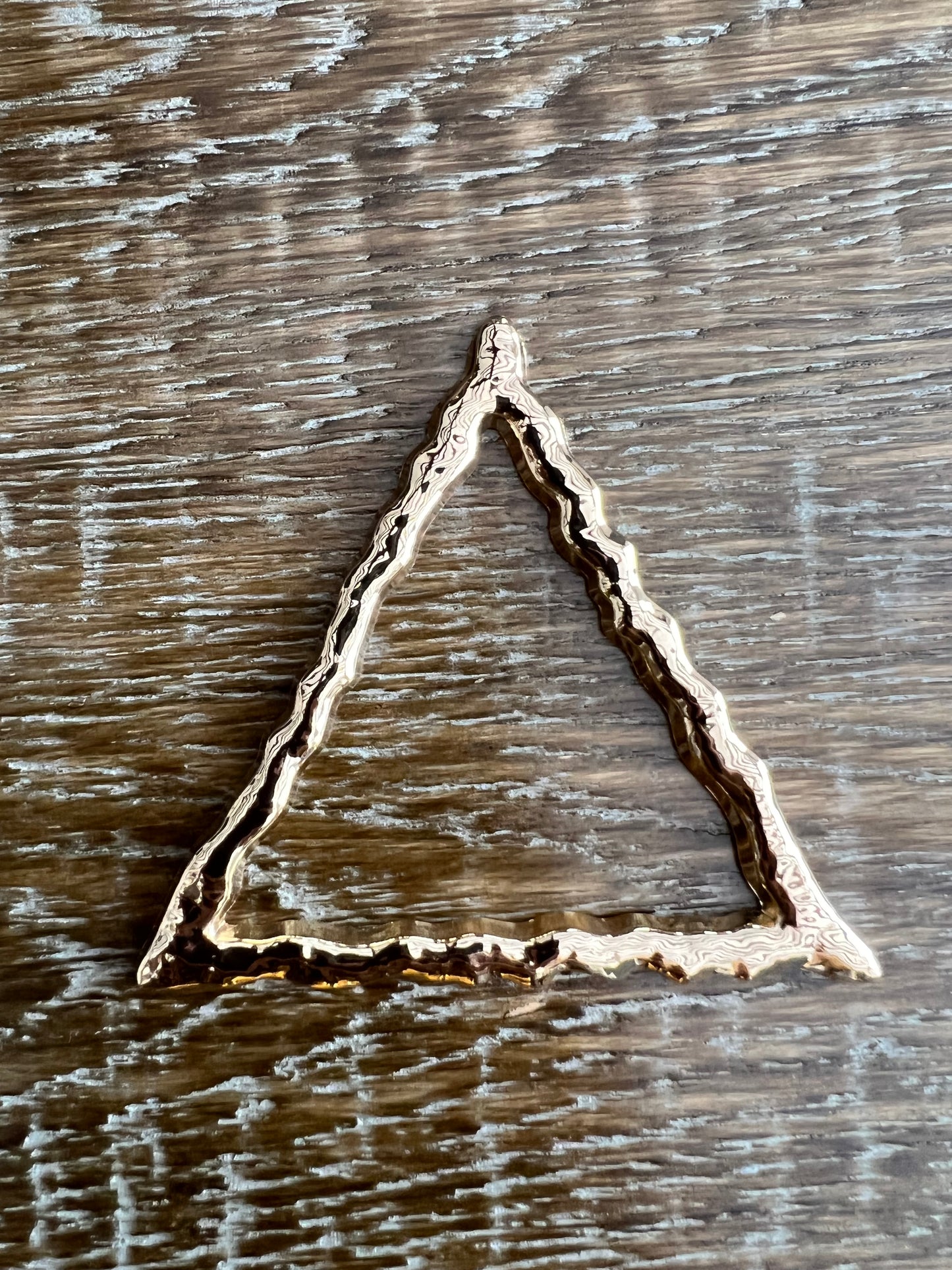 Hammered Gold Metal Triangle