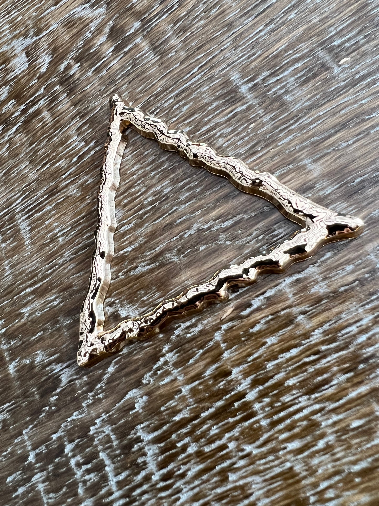 Hammered Gold Metal Triangle