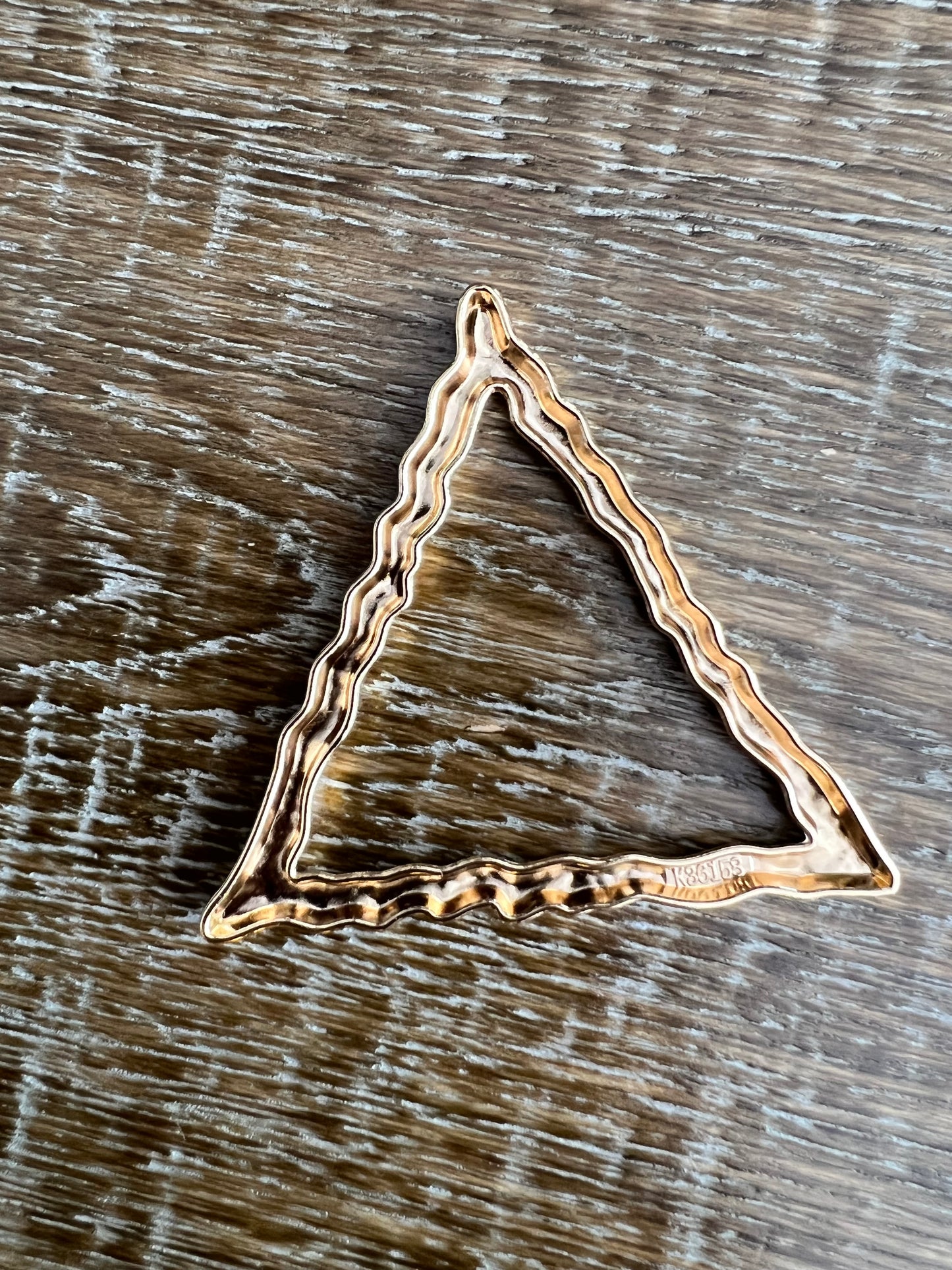 Hammered Gold Metal Triangle
