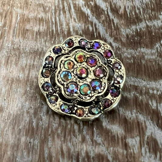 25mm Gold and Multi Colour Shank Button (40L)