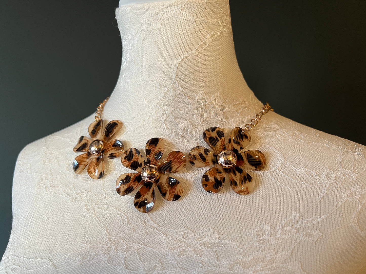 Animal Print Flower Necklace