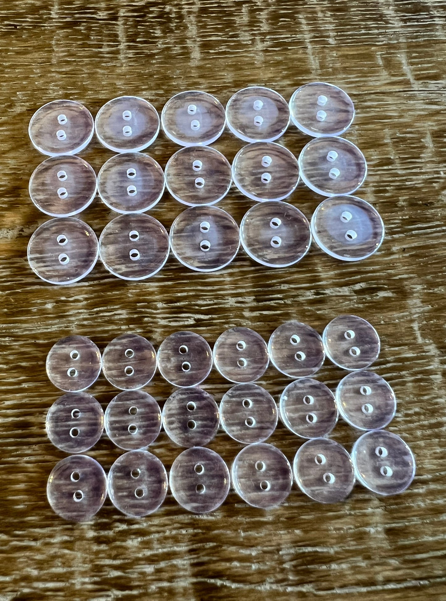 Transparent Two Hole Button 2 sizes