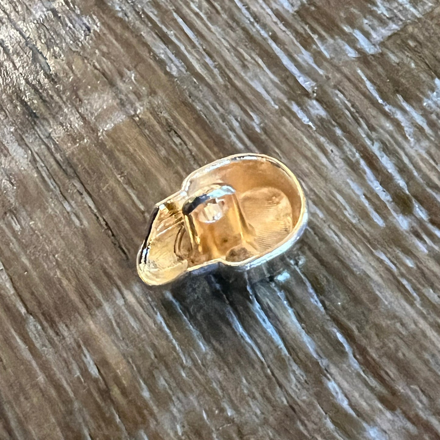 Gold Skull Metal Button