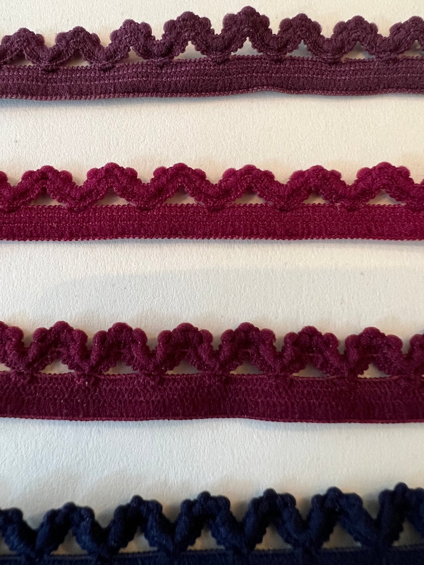 12mm Picot Edge Elastic - 49 Colours