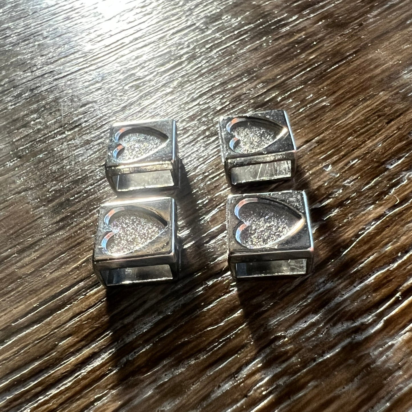 9mm Heart Cube Slider Bead