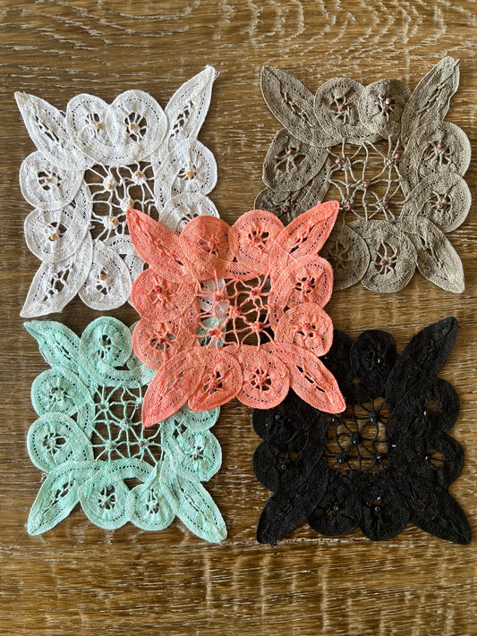 Battenburg Lace Beaded Patch
