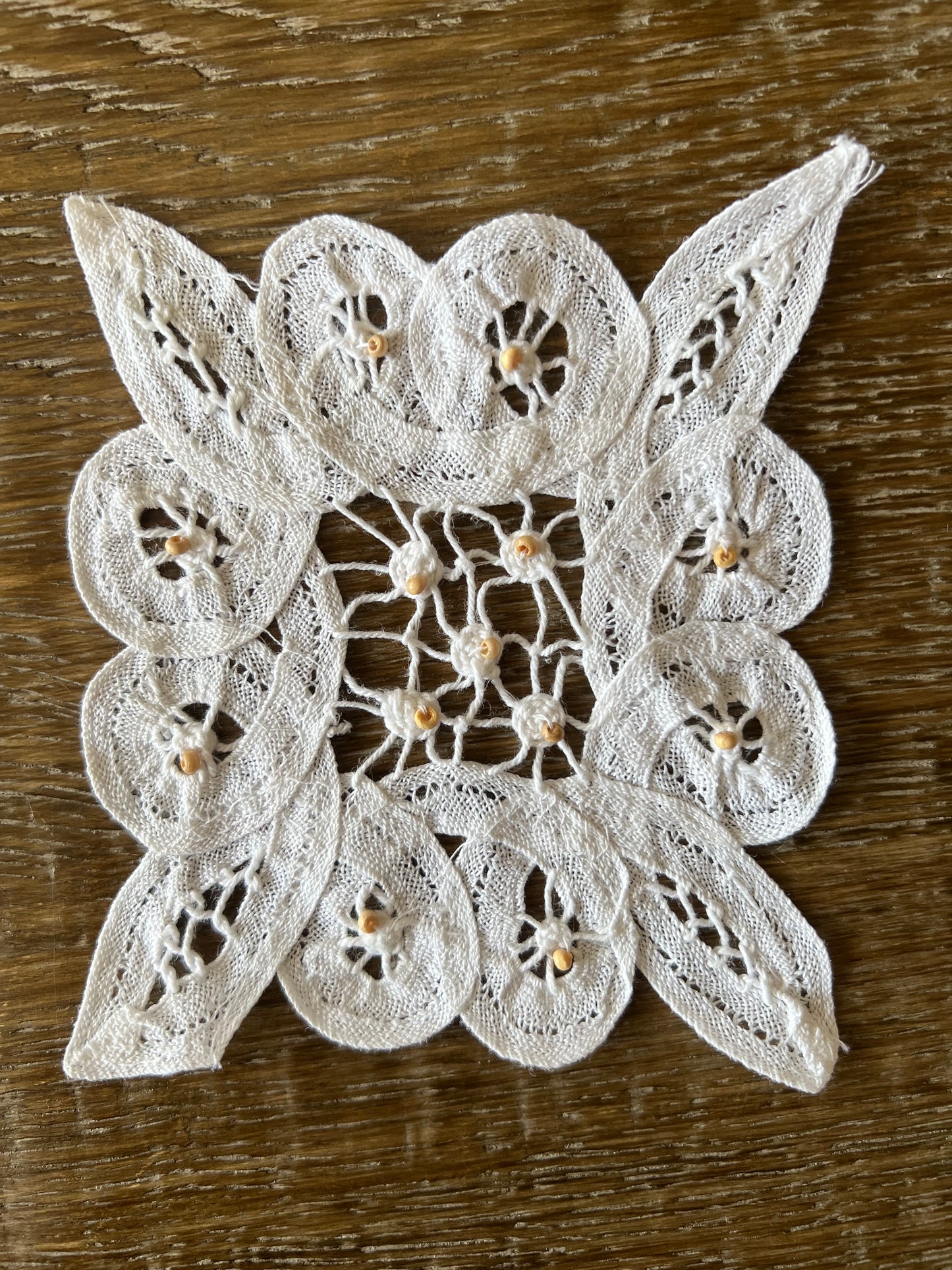 Battenburg Lace Beaded Patch
