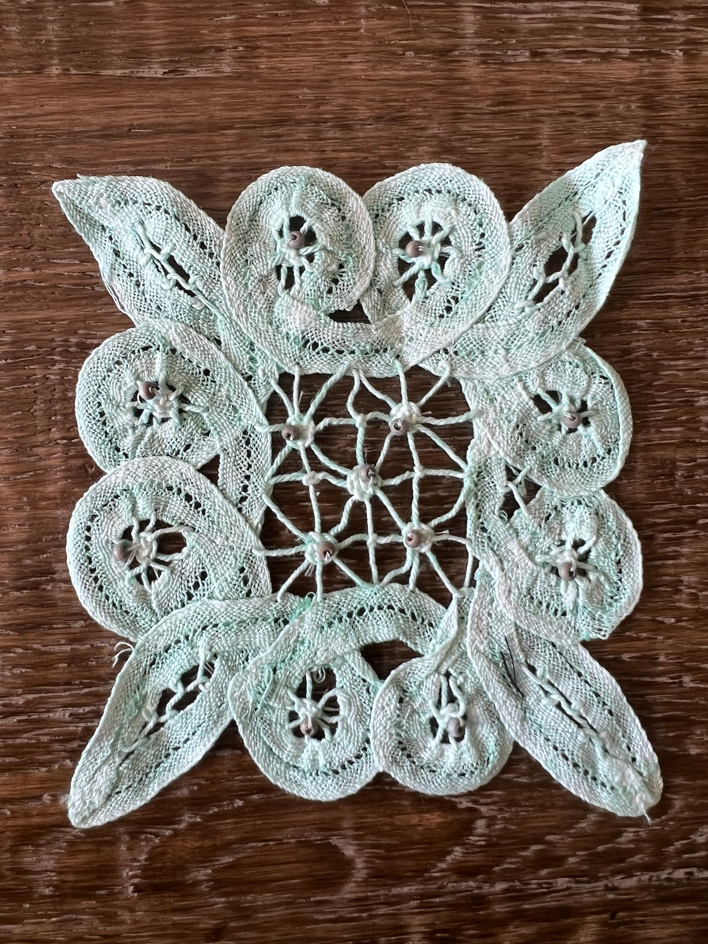 Battenburg Lace Beaded Patch