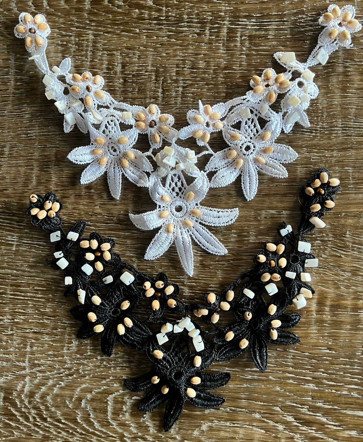 Crochet Beaded Neck Trim