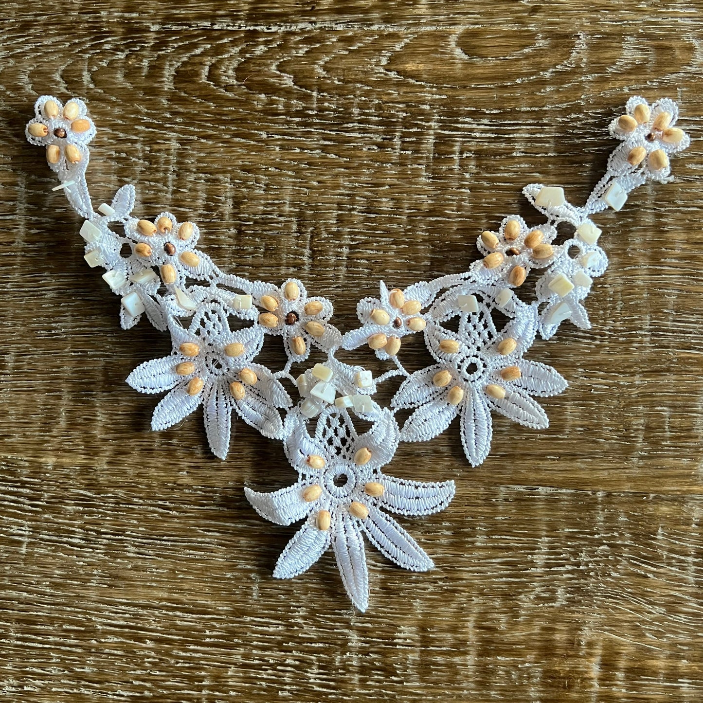 Crochet Beaded Neck Trim