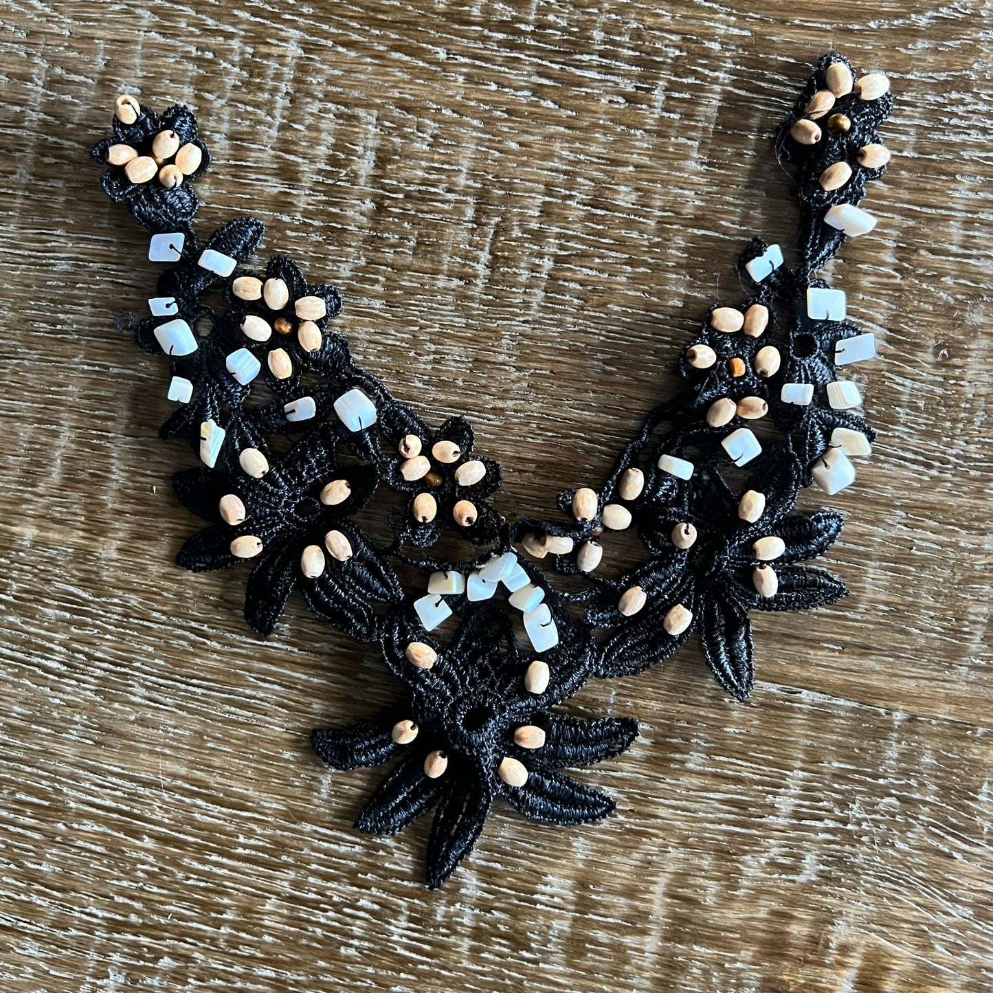 Crochet Beaded Neck Trim