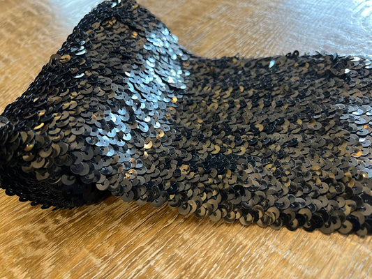 14cm Black Sequin Elastic