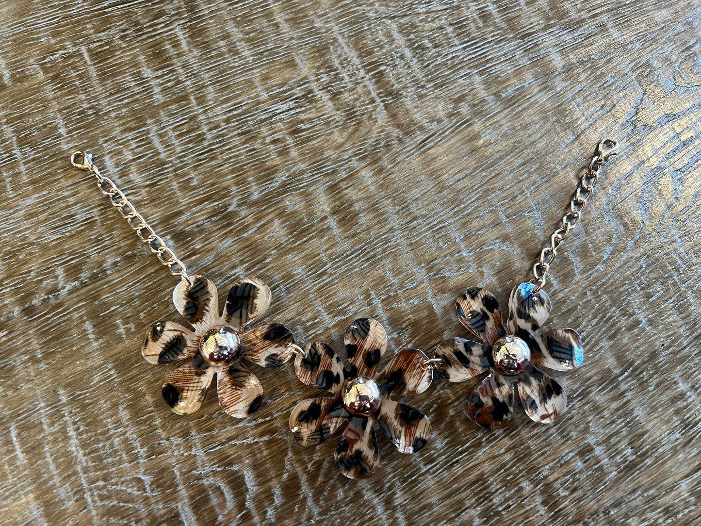 Animal Print Flower Necklace