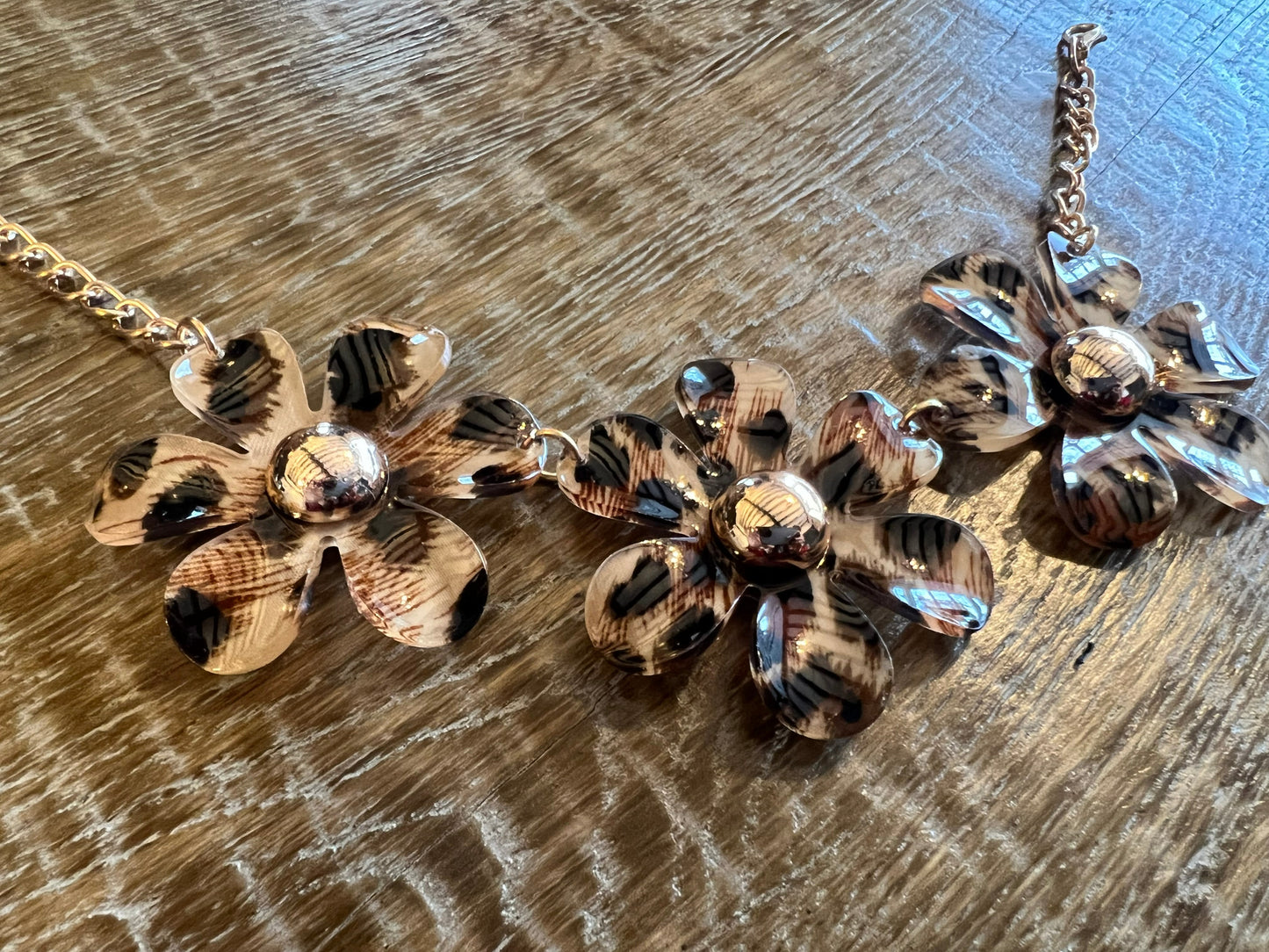 Animal Print Flower Necklace