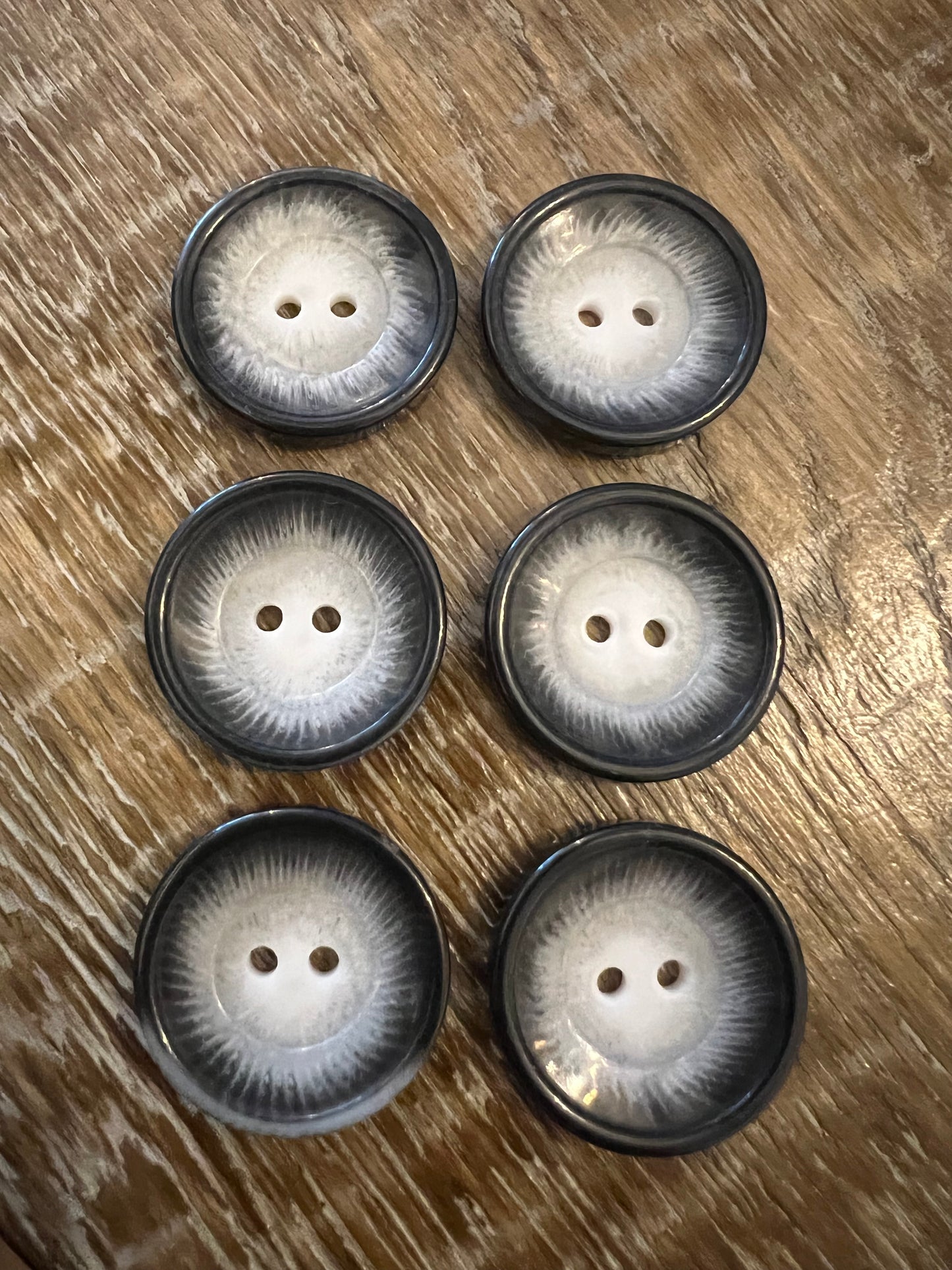 30mm Grey White Button (48L)