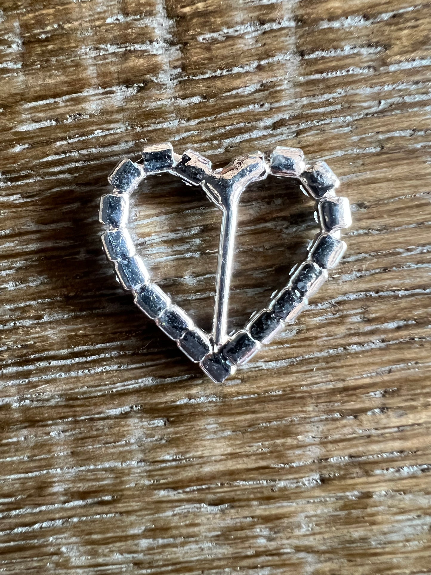 22mm Diamante Heart Buckle