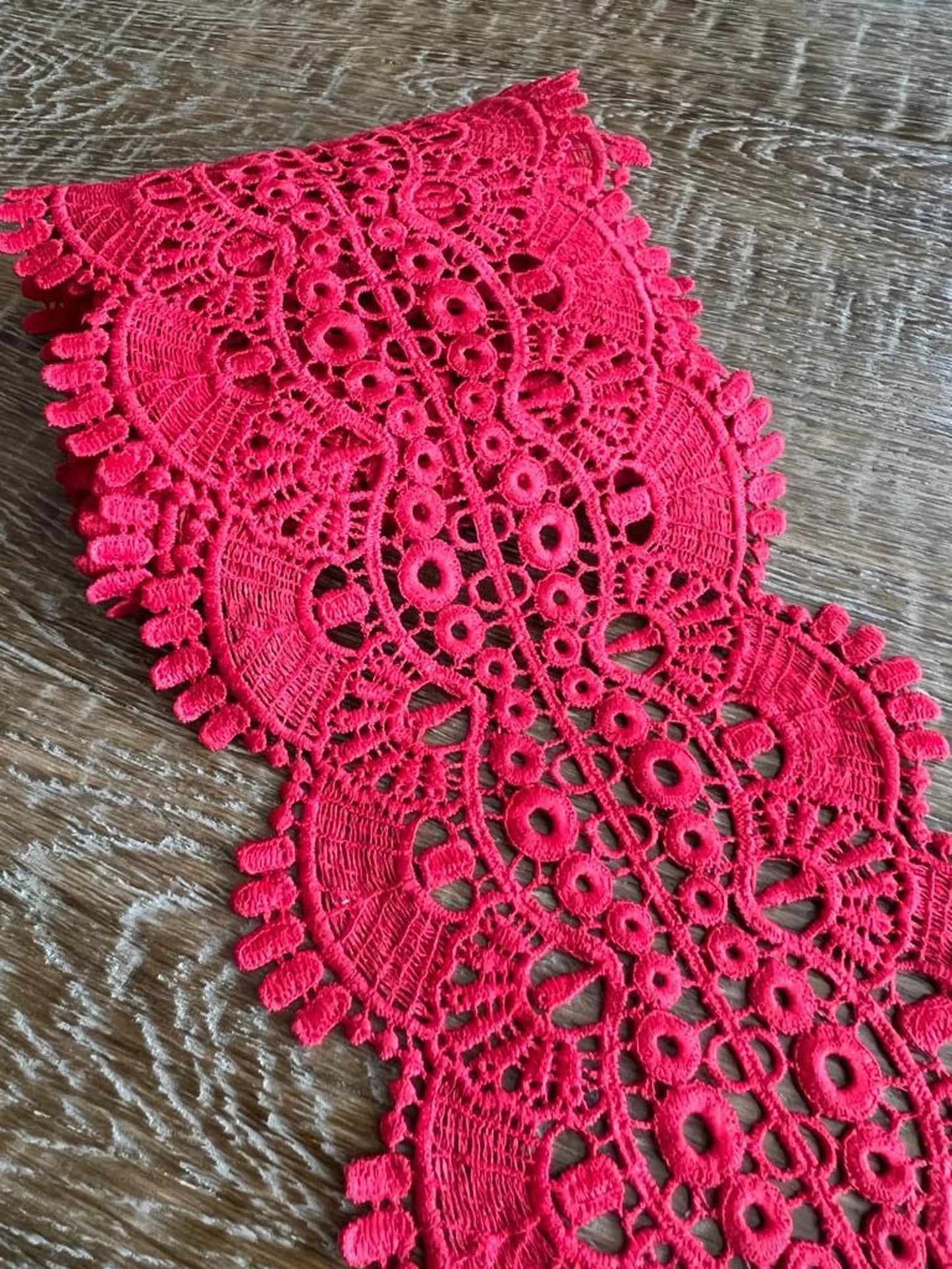 13cm Red Double Scalloped Lace