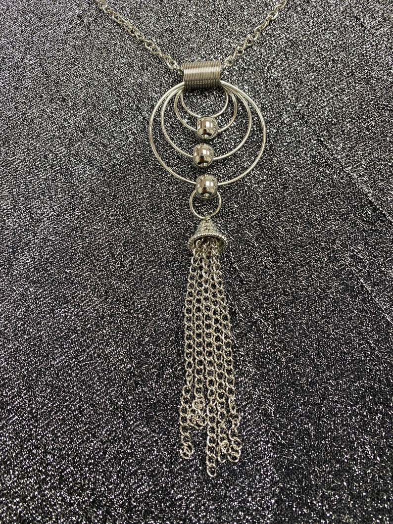 Ring Charm Tassel Necklace