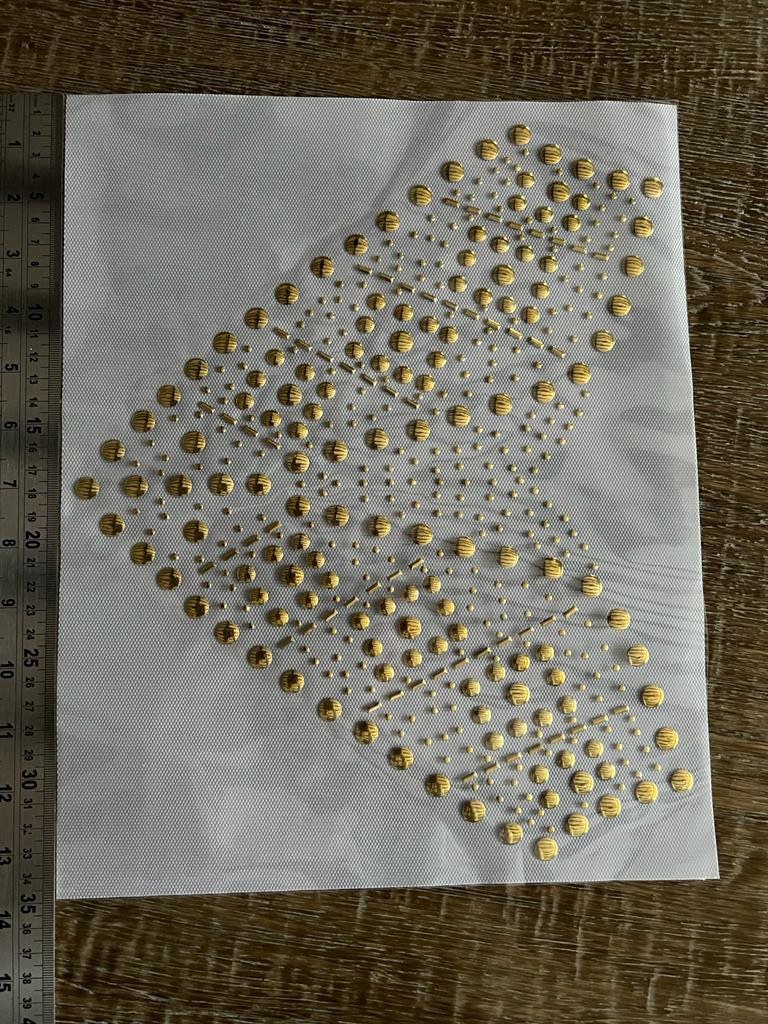 Rhinestone Transfer, Hot Fix Motif Iron On Patch Design Transfer, 32cm x 26cm, Gold Heart Motif