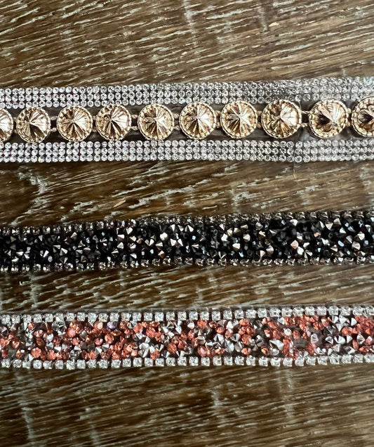 Diamanté Rhinestone Jewel Tape with Glue, Hot Fix Rhinestones with Glue, Easy Iron on Rhinestones, 22mm, 15mm