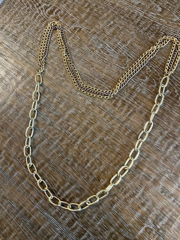 3 Layered Gold Chain Necklace
