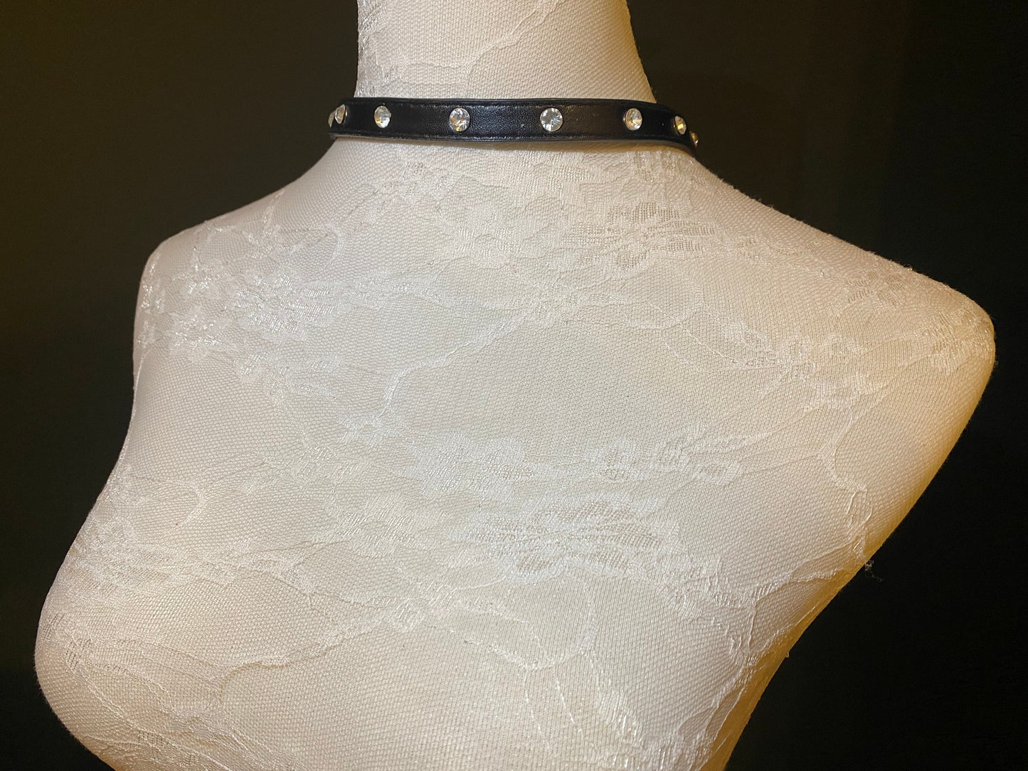 Diamanté on Faux Leather