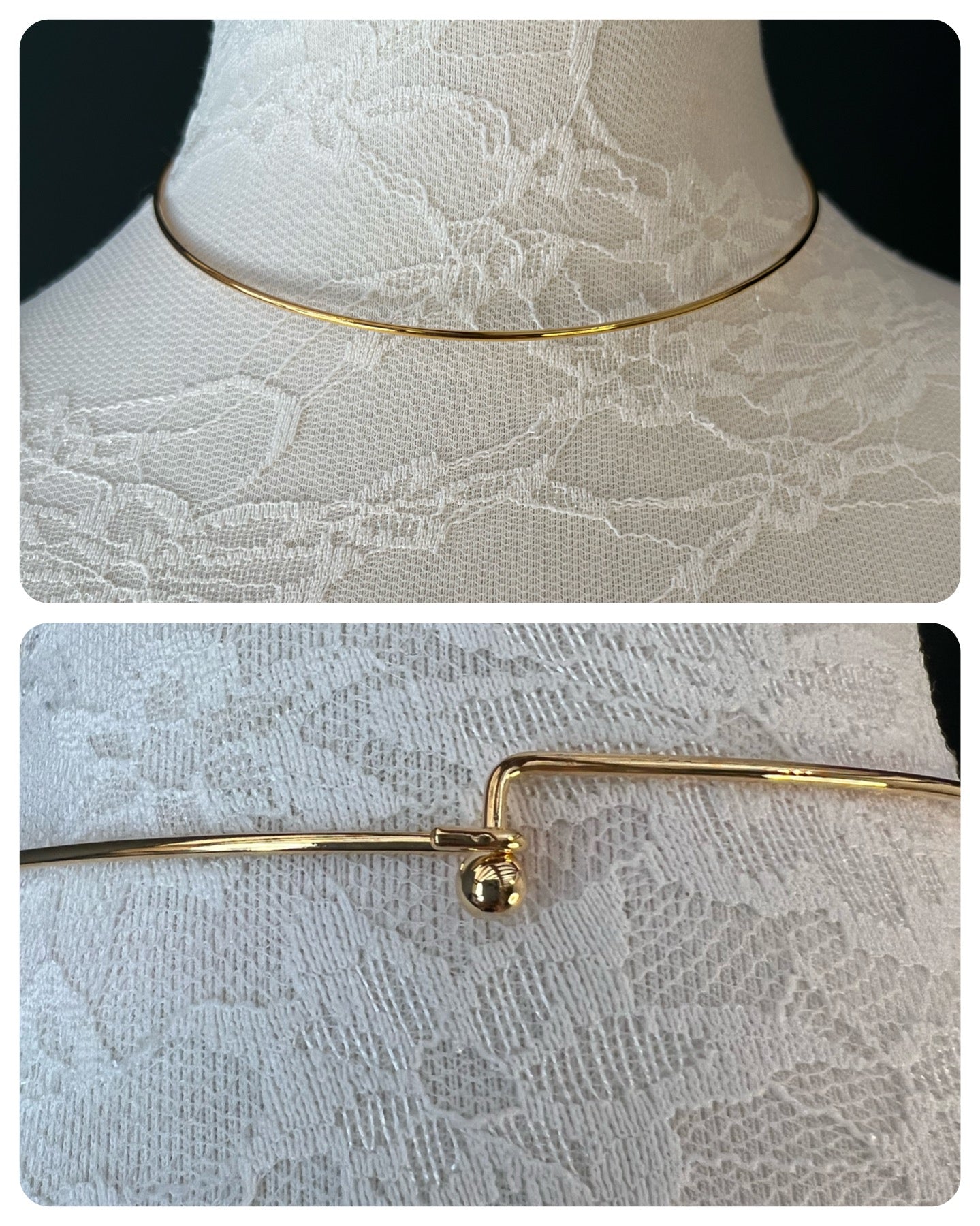 Silver or Gold Neckwire, Choker Wire, Necklace