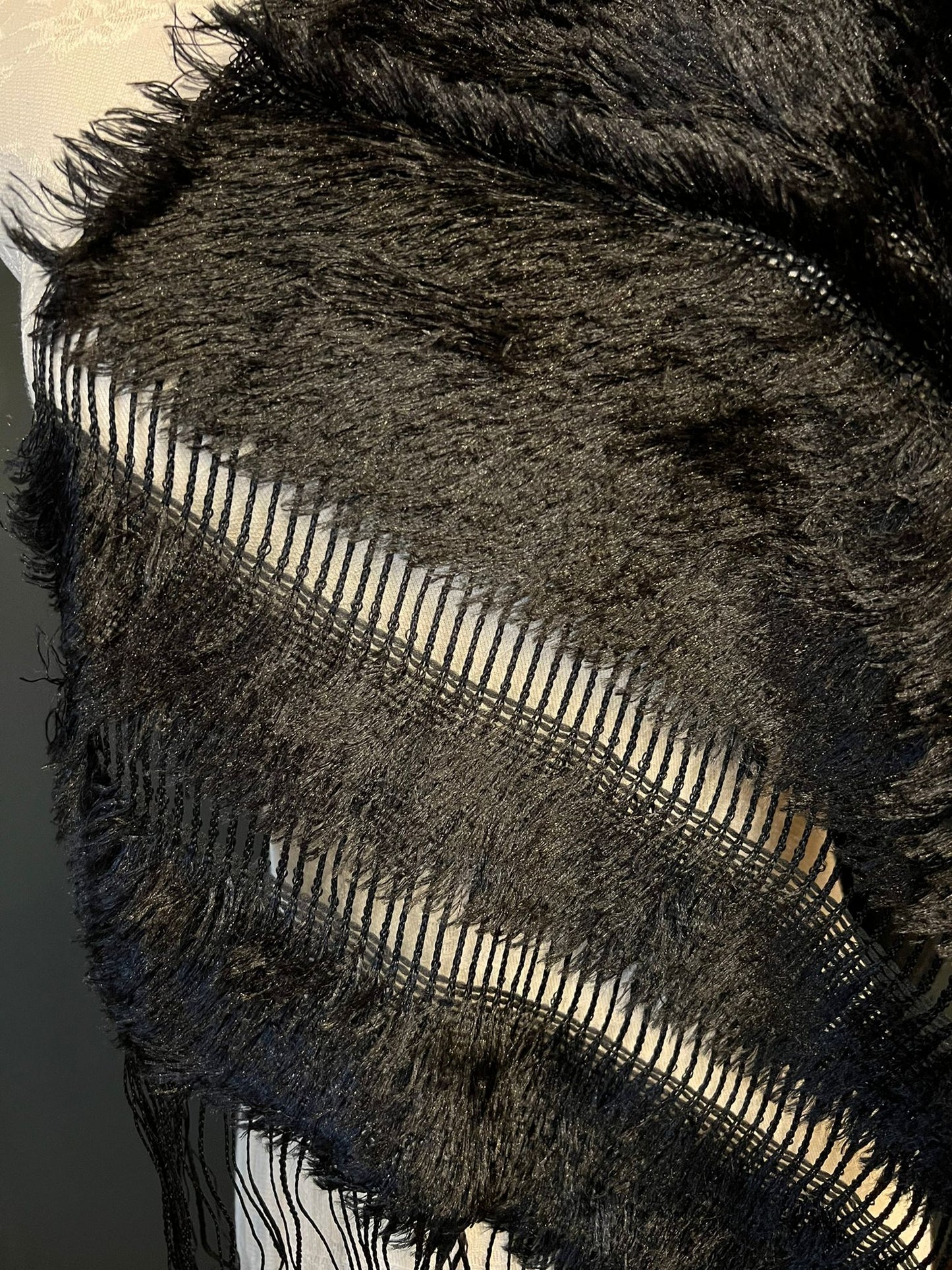 Scarf, High Quality Soft Scarf Accessory, Black, Ivory