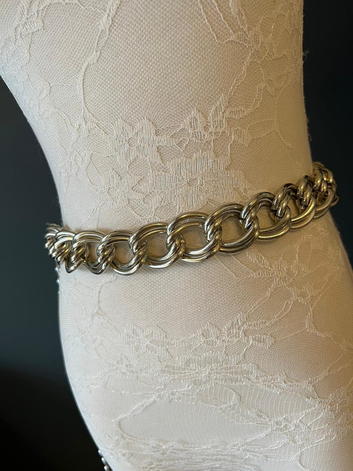 X-long Chunky Chain Belt, Heavy Chain Belt, Silver, Gold, Fashion Belt, Teen Sizes, Plus Sizes, Silver Metal Belt, Handmade, FAN Design