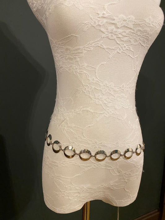 Belt, Ring Belt, Chain Ring Belt, Silver Belt, Metal Ring Belt, Handmade, Fashion Belt, Accessory, Swimwear, UK Sizes 2-36