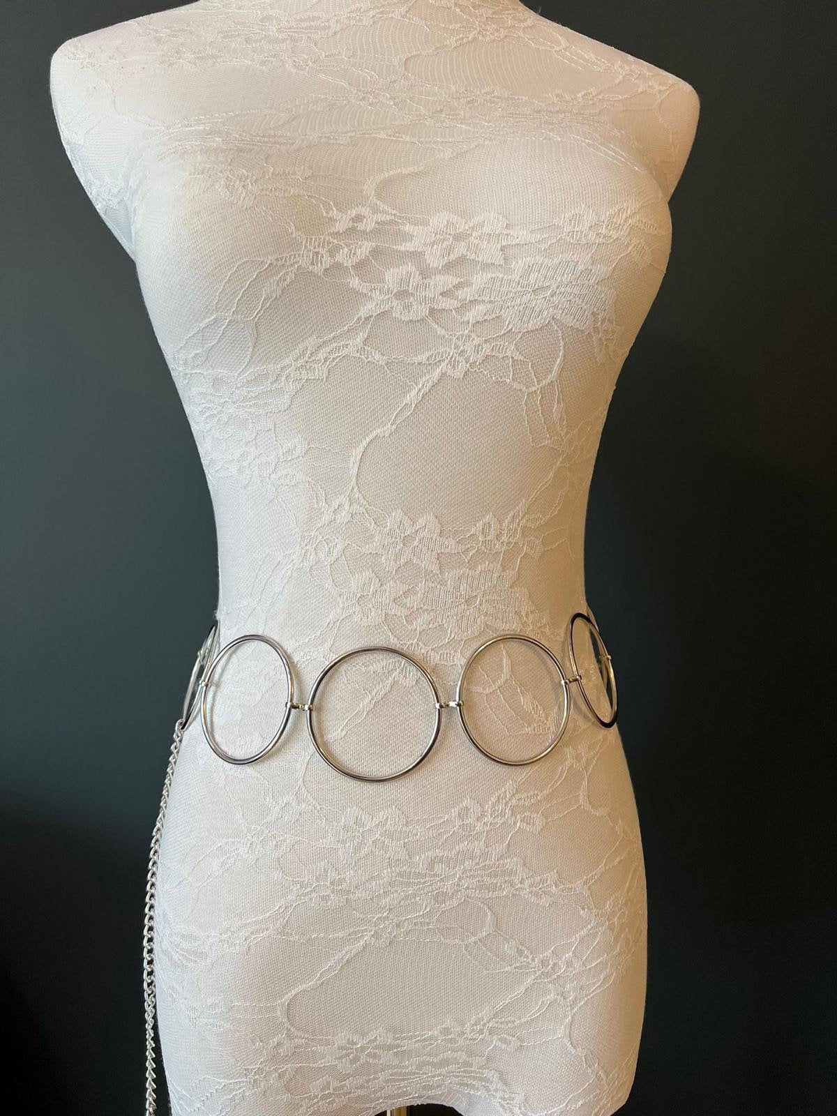 X-long Belt, Ring Belt, Silver Rings Belt, Chain Belt, Fashion Belt, 4cm Rings, 5cm Rings, 6cm Rings, UK Size 4-36