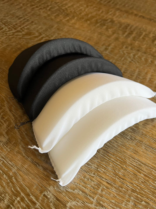 Deep Covered Foam Shoulder Pads, 2cm, 3cm Thickness, Black, Ivory, Blazer, Coat, Dress shoulder pads, 2cm & 3cm Depth, High Quality, UK Made