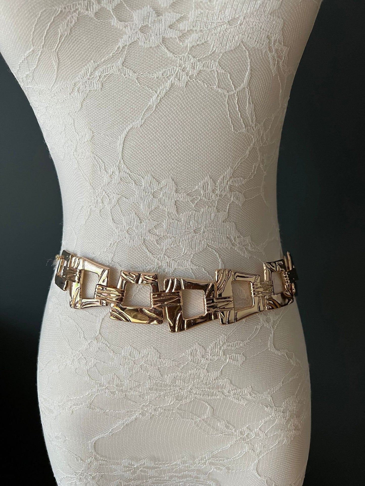 Belt, Gold Belt, Metal Hammered Disc Belt, Gold Belt, Fashion Belt