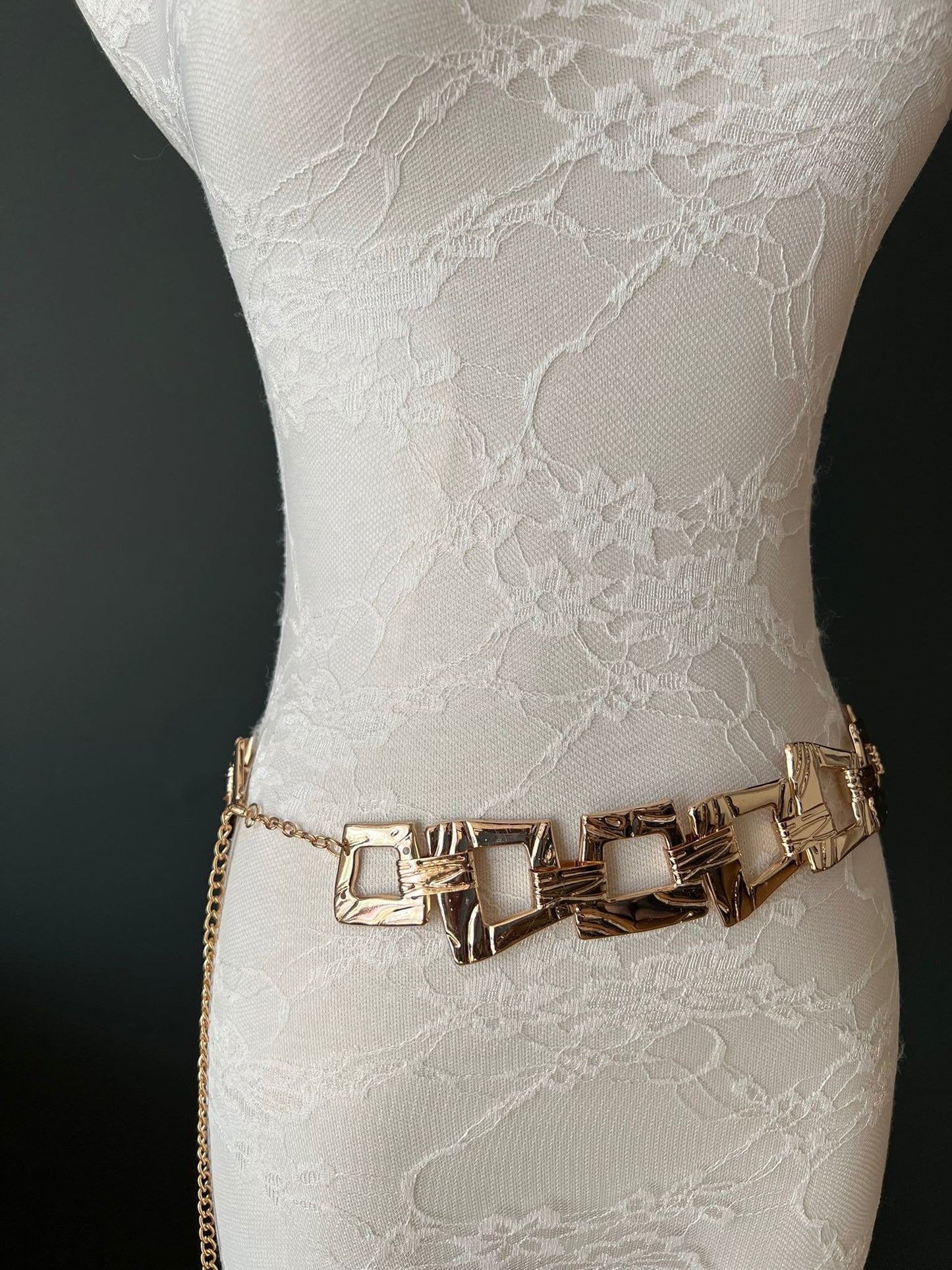 Belt, Gold Belt, Metal Hammered Disc Belt, Gold Belt, Fashion Belt
