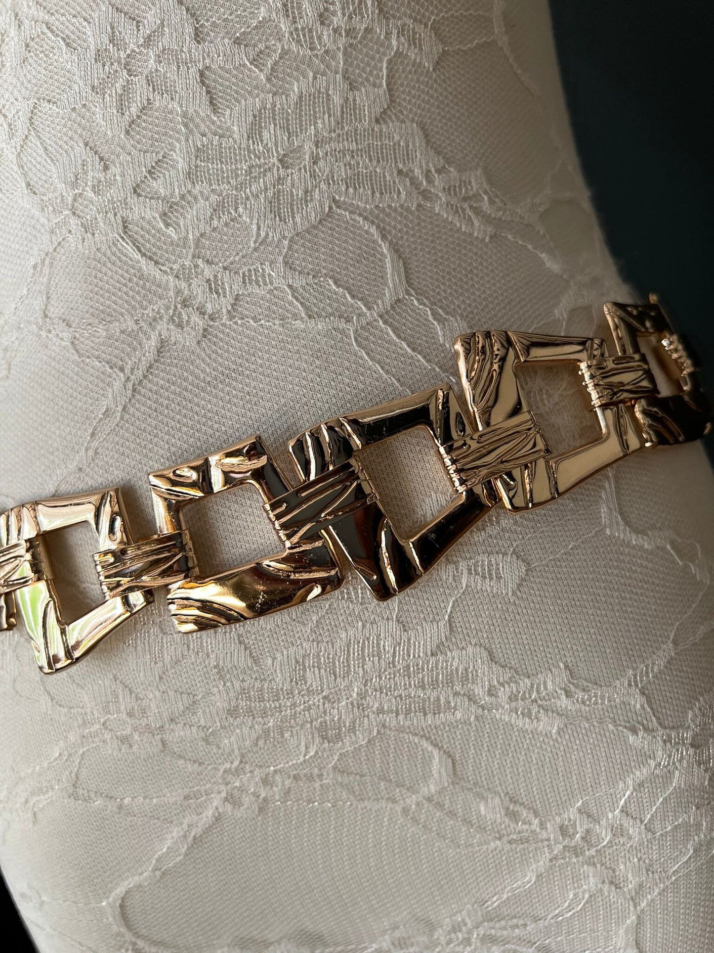 Belt, Gold Belt, Metal Hammered Disc Belt, Gold Belt, Fashion Belt