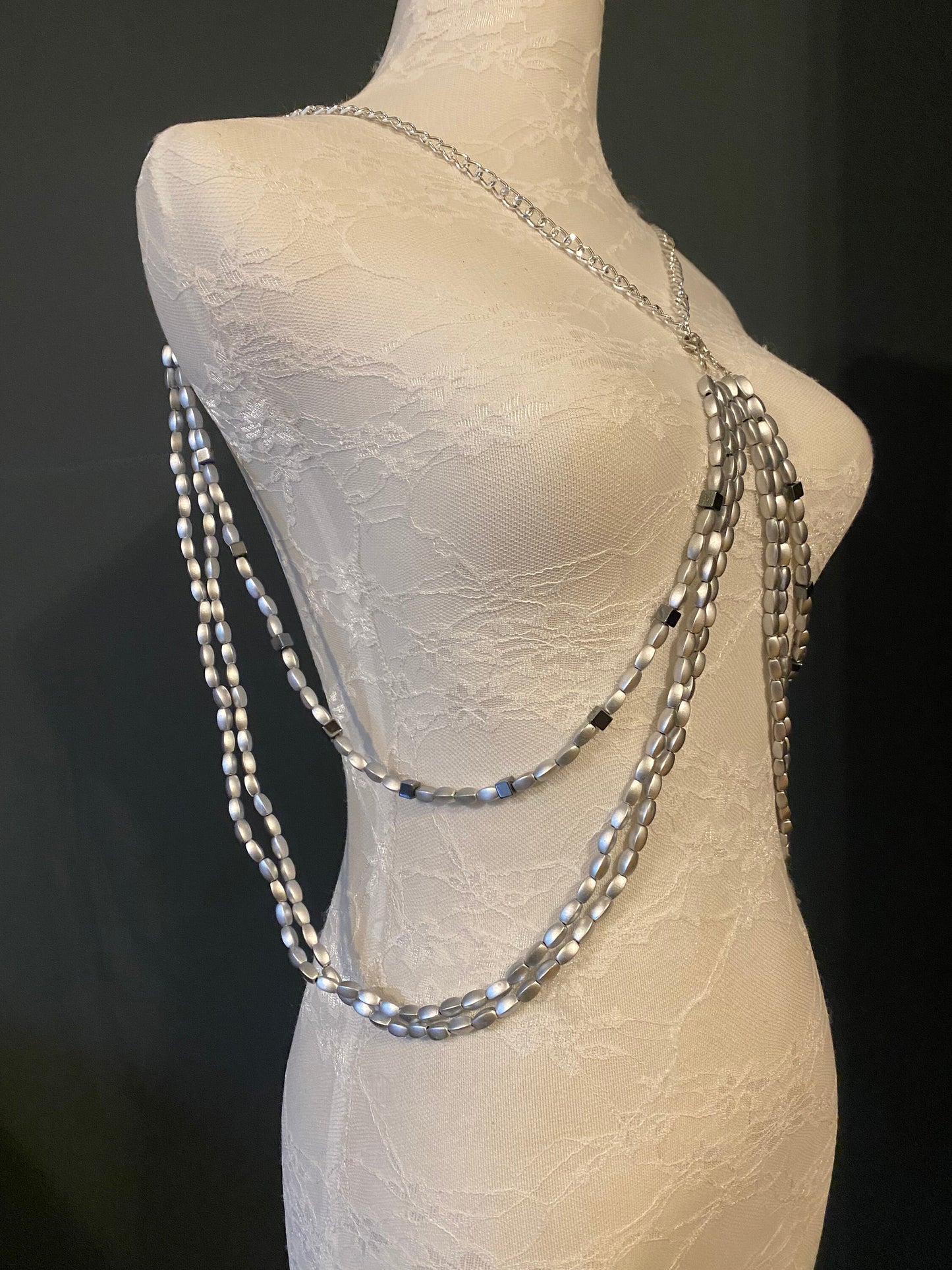 Body Chain, Festival Chain, Silver Body Chain, Gift, Fan Design, Accessory, Festival wear, Resort