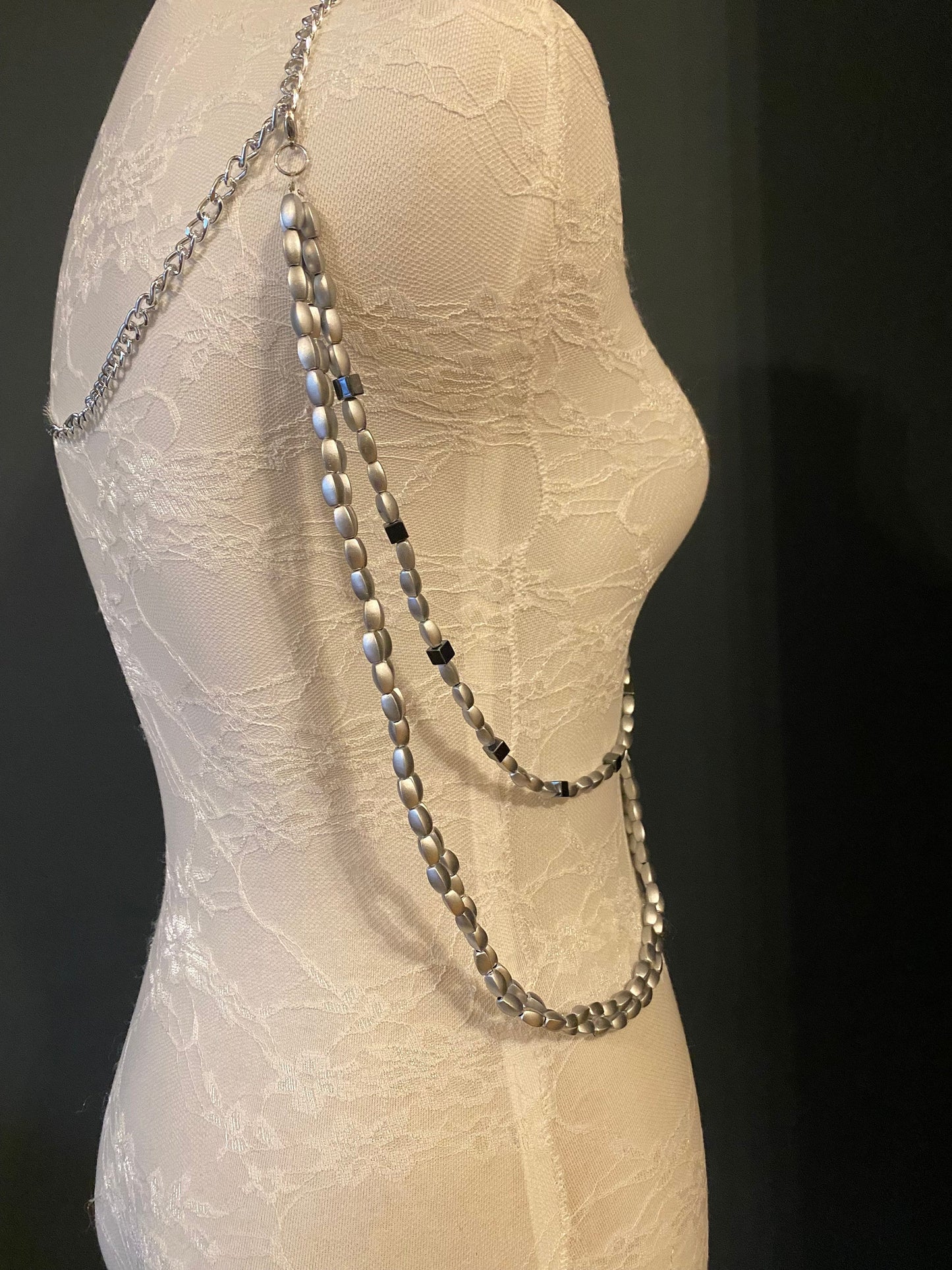 Body Chain, Festival Chain, Silver Body Chain, Gift, Fan Design, Accessory, Festival wear, Resort