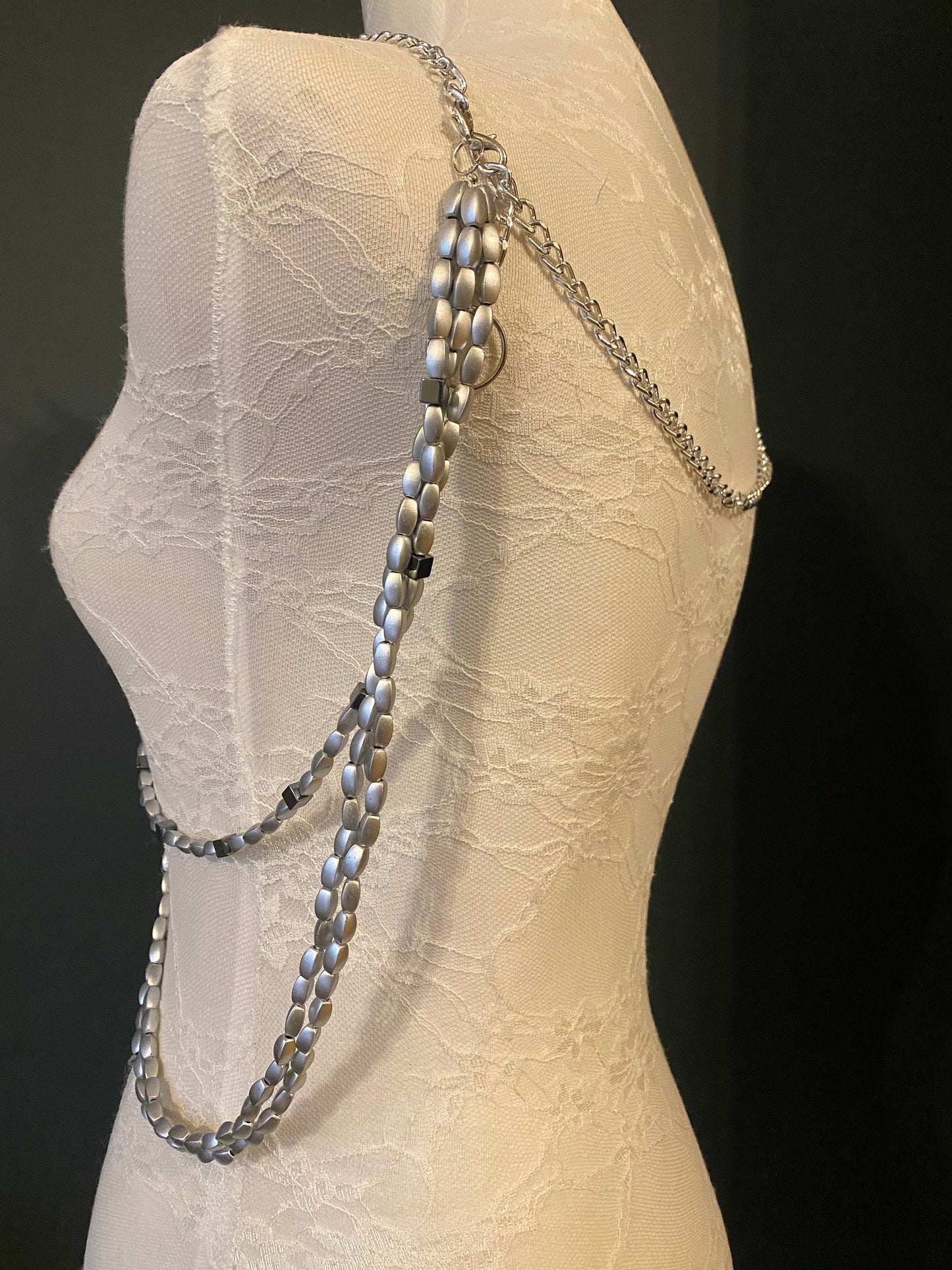 Body Chain, Festival Chain, Silver Body Chain, Gift, Fan Design, Accessory, Festival wear, Resort
