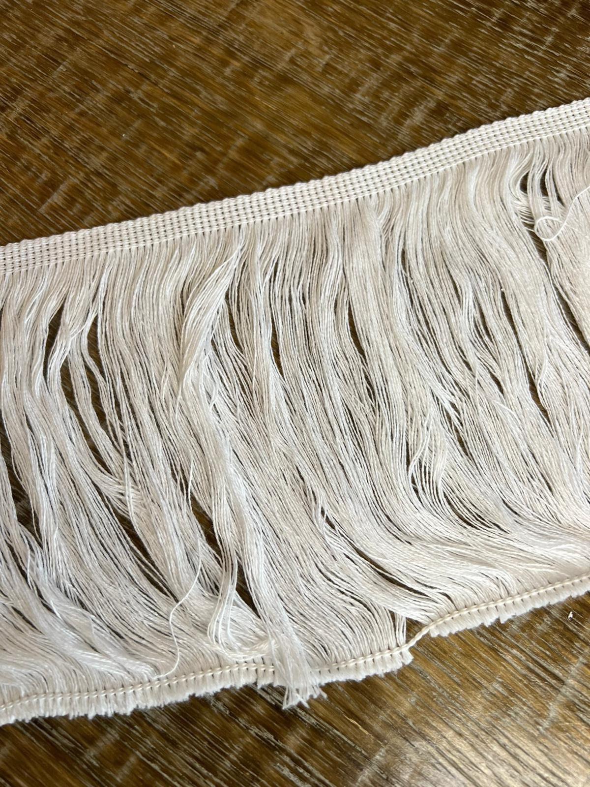 6” Wide, Soft Cotton Fringe, Fringe, Tassels, Off white Cotton Fringe, 15cm Off White Fringe, Furnishings, Clothing, Craft Fringe