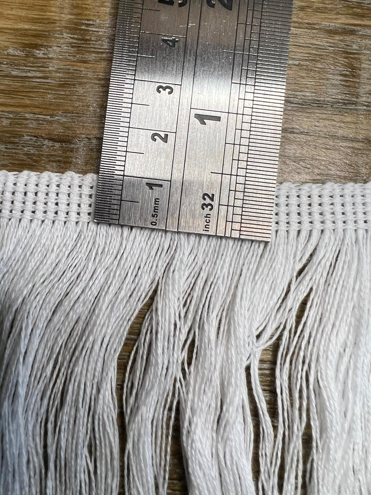 6” Wide, Soft Cotton Fringe, Fringe, Tassels, Off white Cotton Fringe, 15cm Off White Fringe, Furnishings, Clothing, Craft Fringe