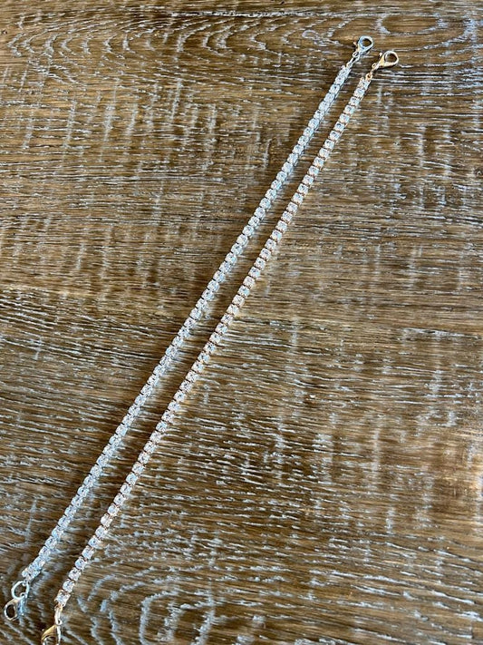 2x Diamanté Straps, 4mm Rhinestones, Very High Quality, Smooth Metal Base, 100+ sizes, Rhinestone Straps, chain Bridal, Silver, Gold,
